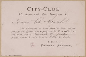 Altes Dokument mit "Stadtclub"-Text, zus├Ątzlicher Schriftzug und einem Stempel.