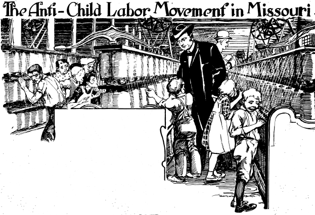 Plakat zeigt die Anti-Kinderarbeit-Bewegung in Missouri