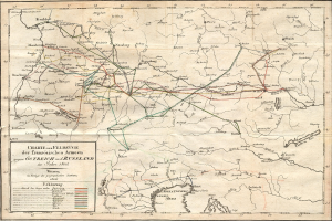 Eine alte Deutschlandkarte mit schwarzem Rand, die detaillierte Straßen und Autobahnen zeigt.