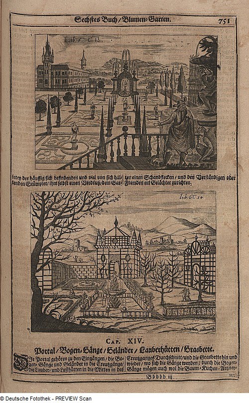 Offenes Buch mit einer detaillierten Zeichnung einer Stadtlandschaft auf seinen Seiten, begleitet von Bildern und Text.