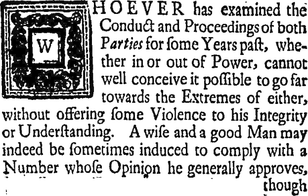 Schwarzes und weißes Foto eines Mannes im Anzug und mit Krawatte mit zentrierter Schrift und einem Logo, das einen Zitat über politische Verhaltensweisen und Integrität enthält.